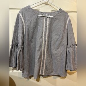 Striped Navy and White Women's Top